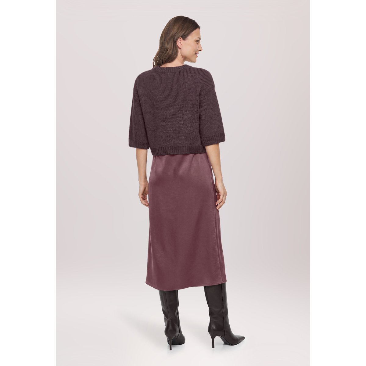 Robe casual deux-pièces dark maroon, VERA MONT