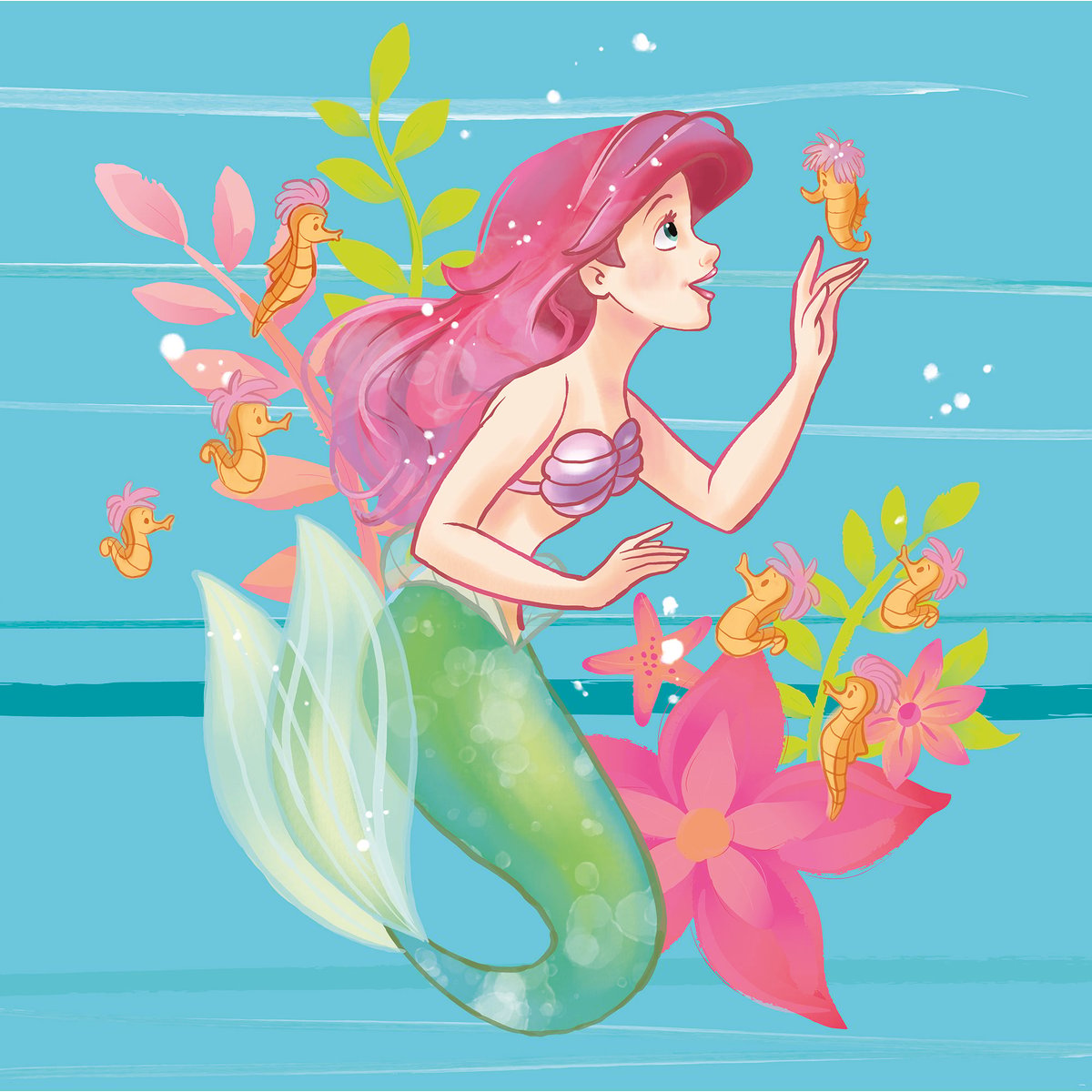 Papier peint Komar - Ariel Little Friends - 250 x 250 cm multicolore, HEXOA