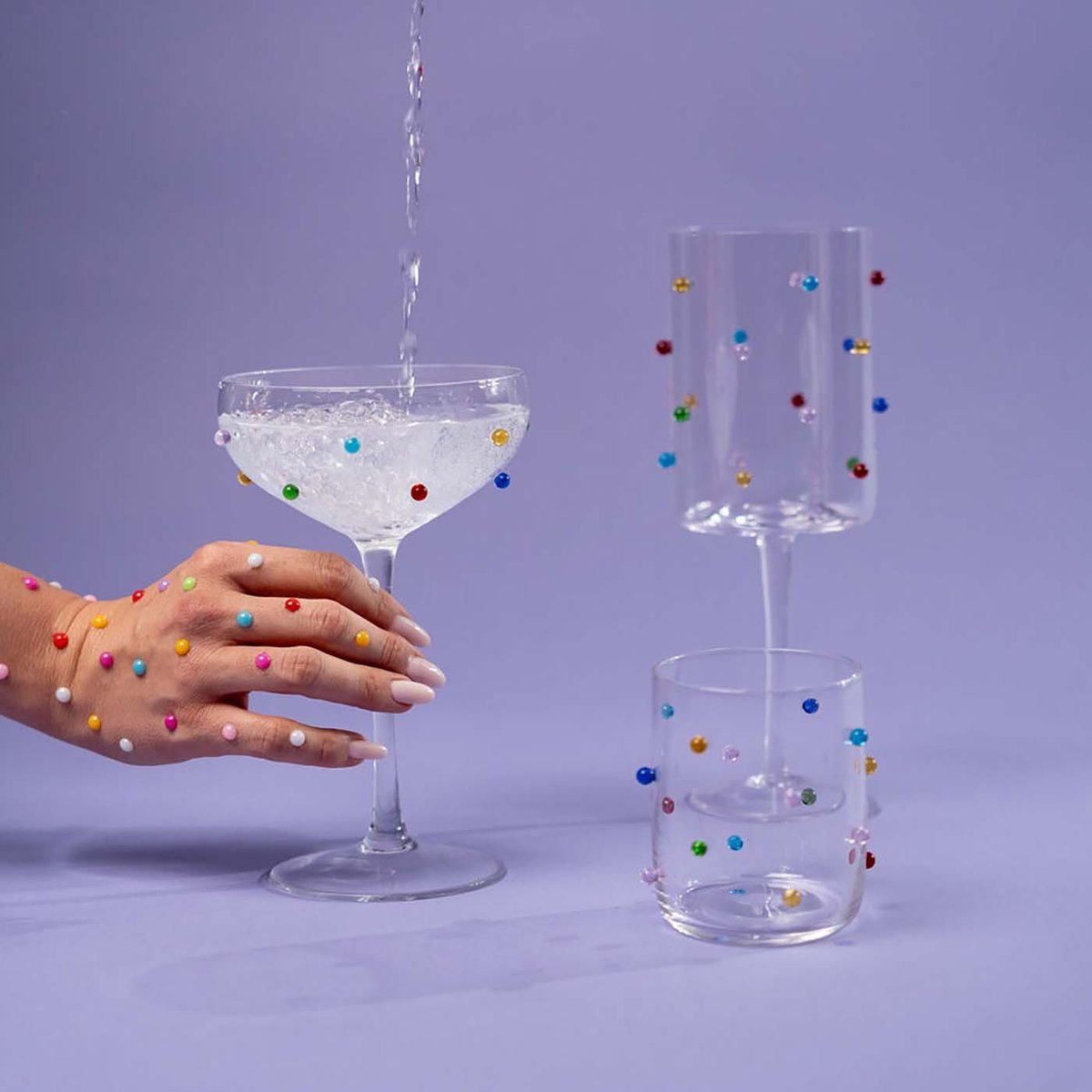 Lot de 4 verres à vin, PARTY DOTS autres, KARE DESIGN