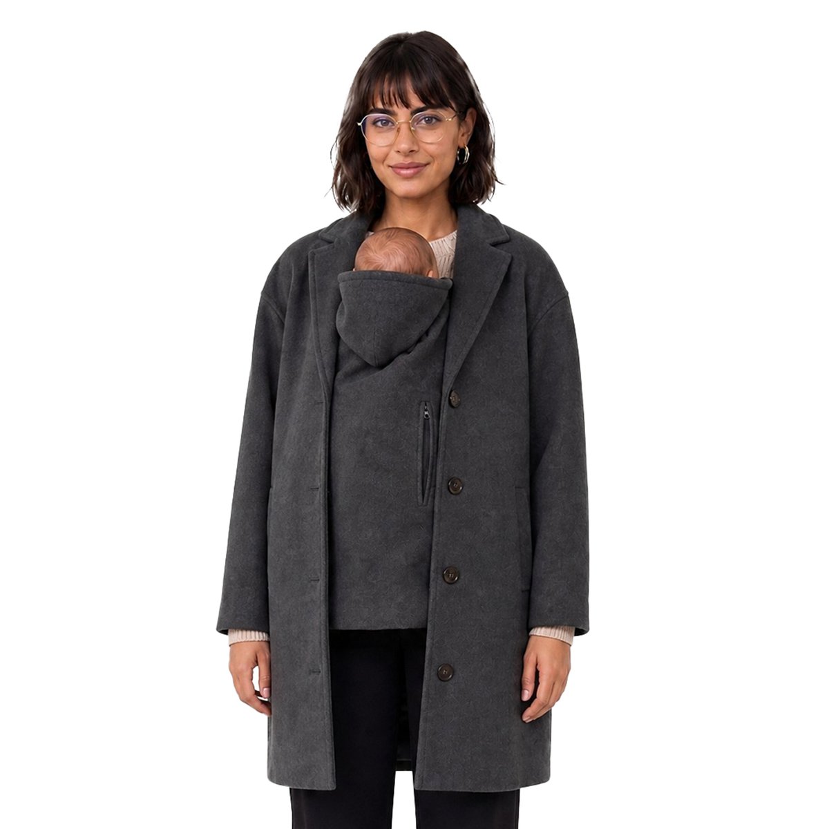 Manteau grossesse et porte- anthracite, VERTBAUDET