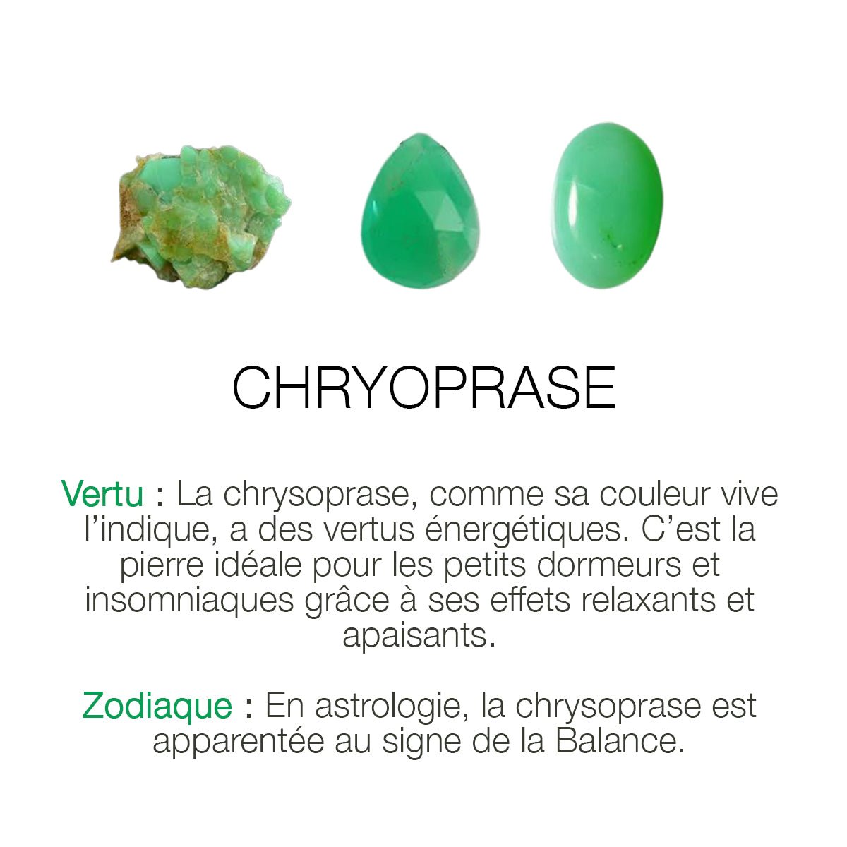 Boucles d'oreilles longues moorea chrysoprase vert, CAROLINE NAJMAN