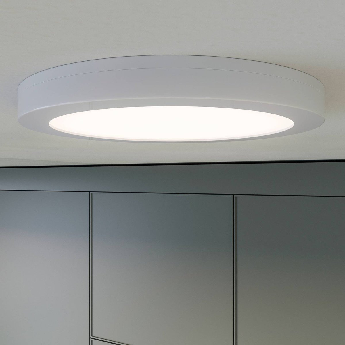 Plafonnier en aluminium moderneLED, Aureka blanc, PRIOS