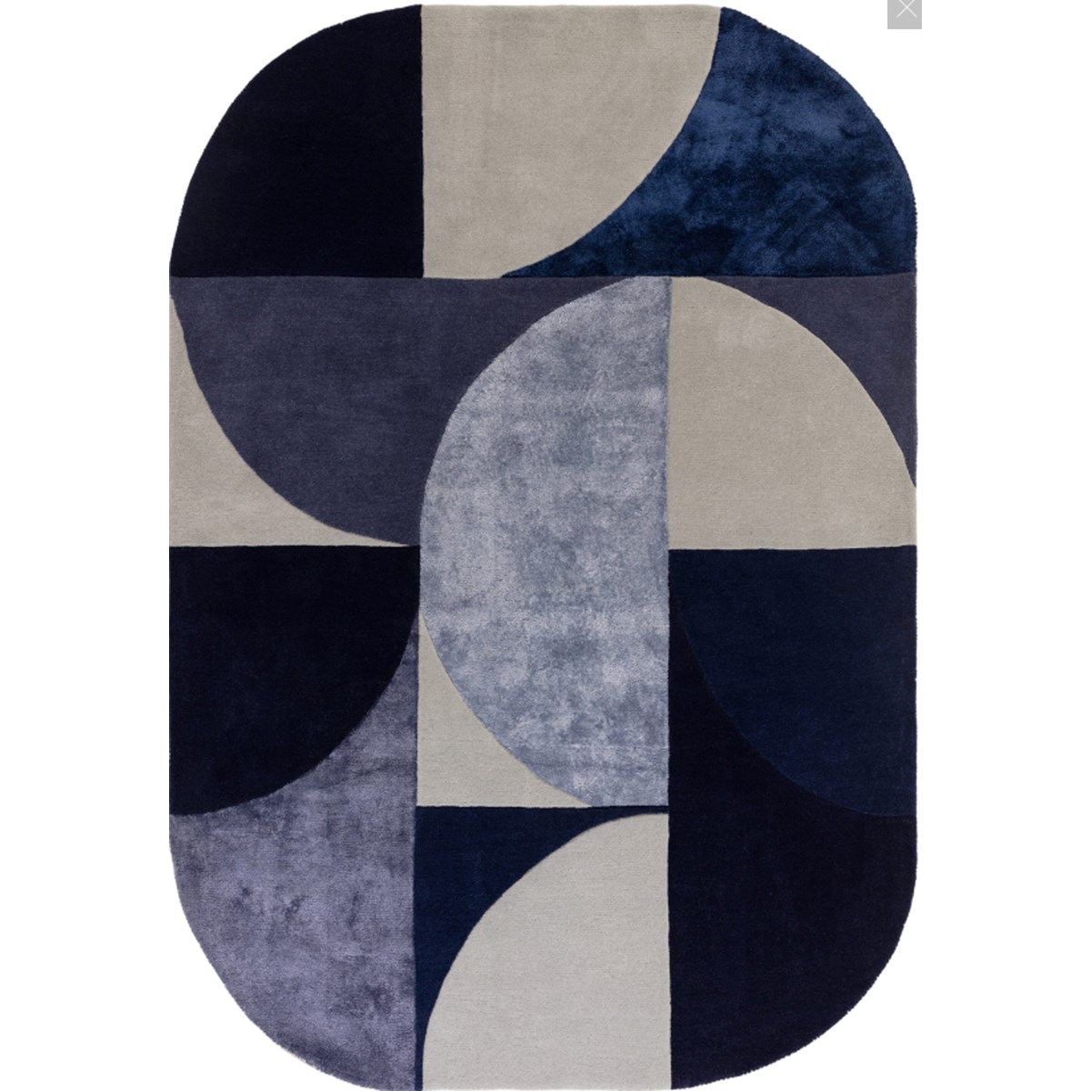 Tapis salon et chambre moderne en laine LAVO bleu, NOVATREND