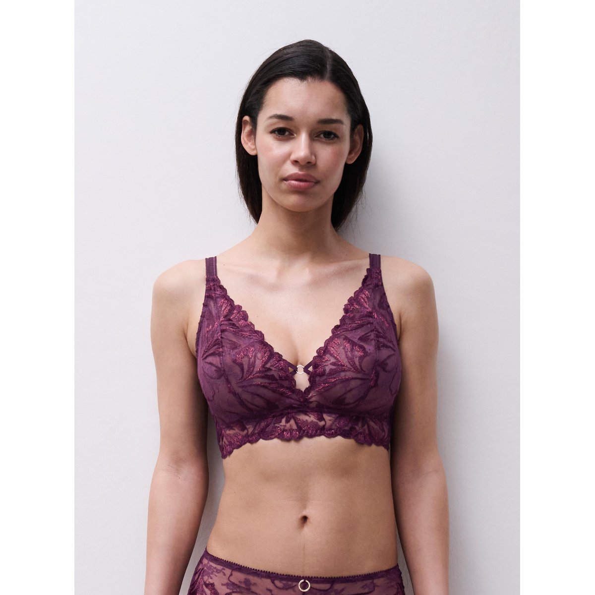 Soutien-gorge sans armature ILLUSION aubergine lurex, CHANTELLE