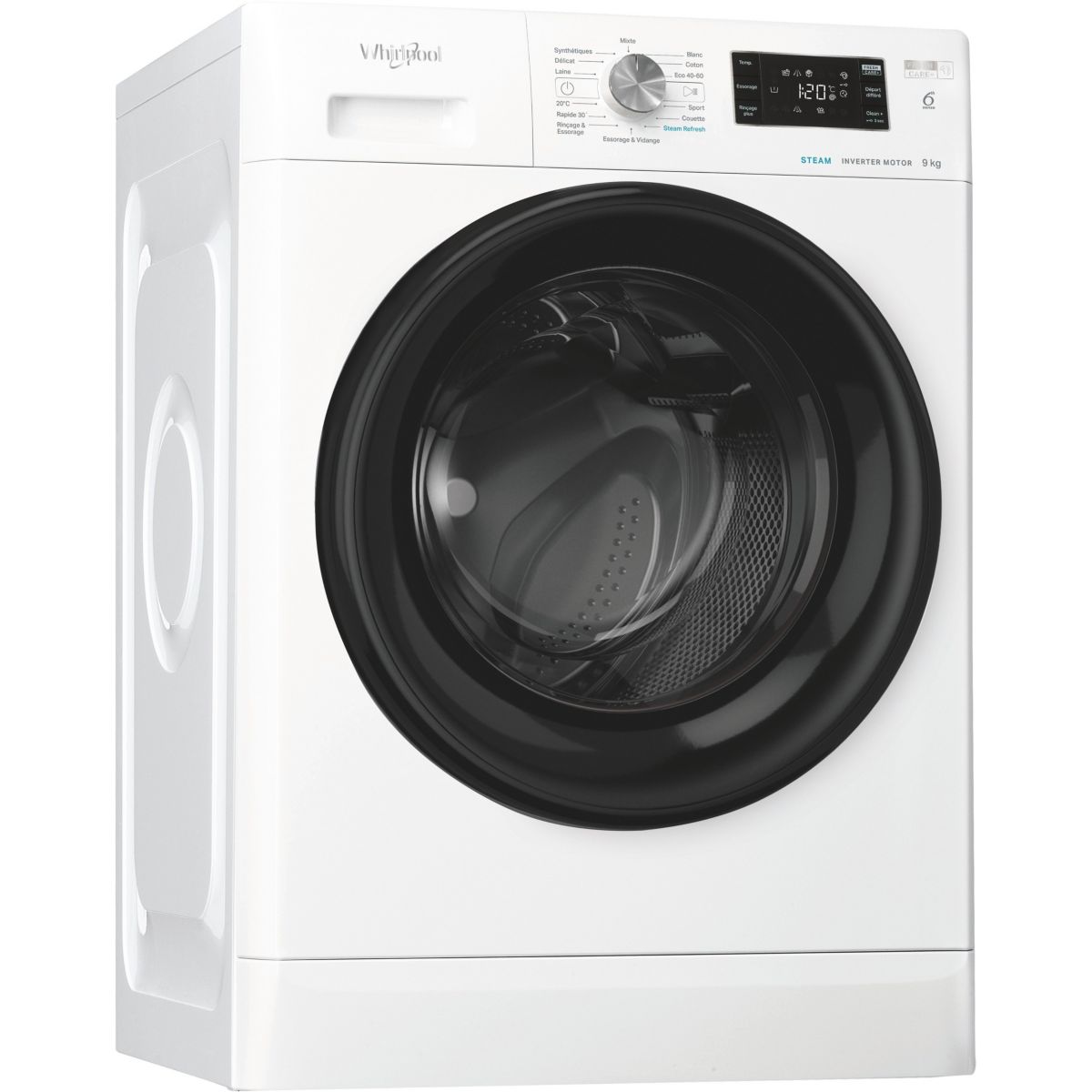 Lave linge hublot FFBP9489BVFR - 9 kg - 1400 tr/min - Classe A - Moteur induction couleur unique, WHIRLPOOL