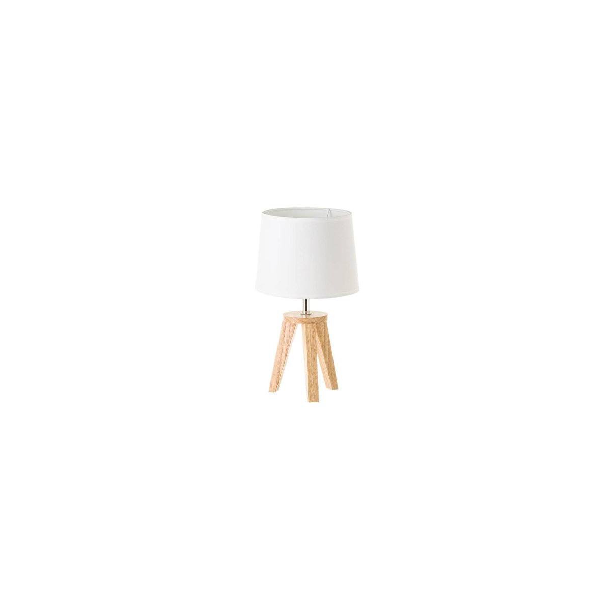 Lampe à Poser Trépied Bois et Abat-jour Blanc - Hauteur 33.5cm blanc, WADIGA