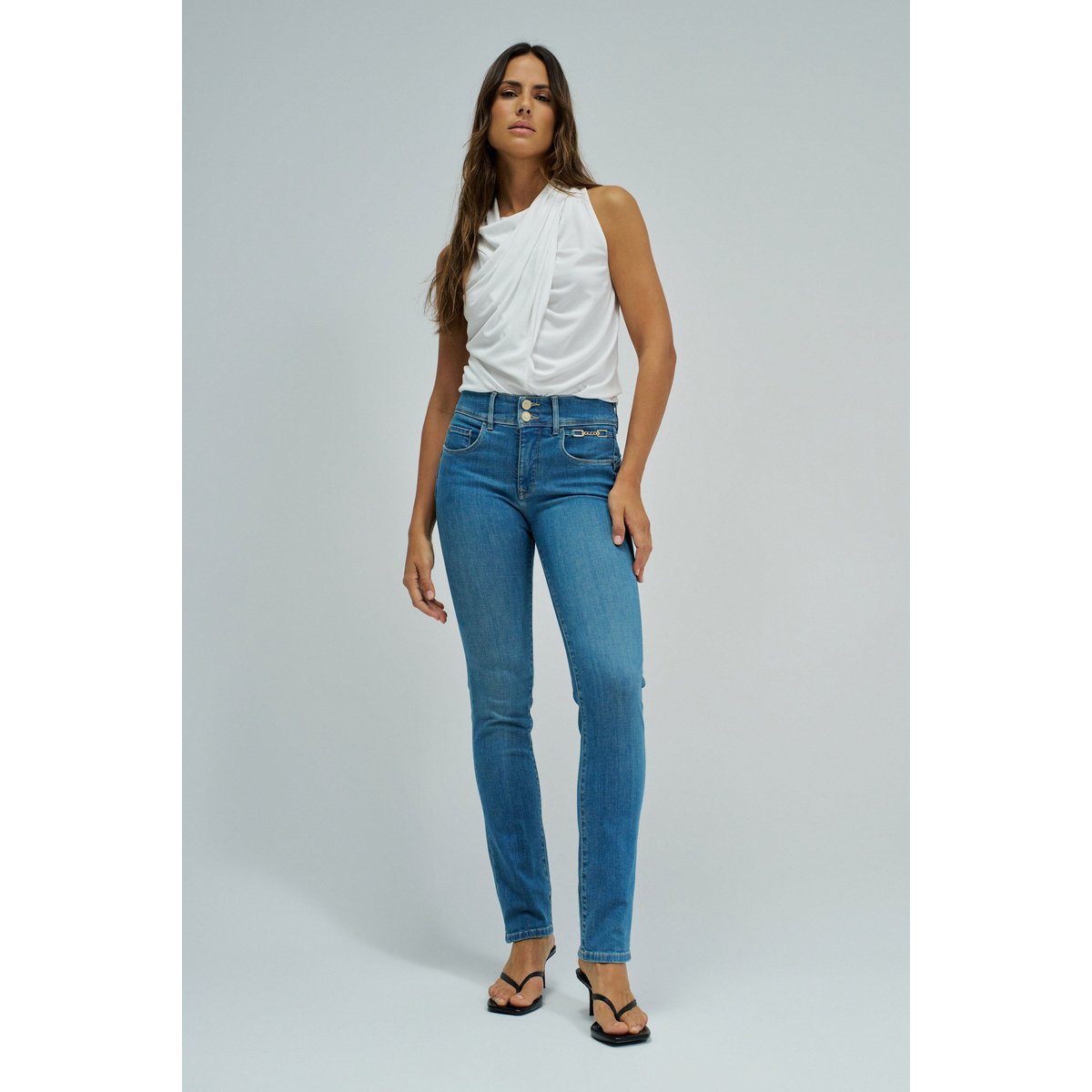 JEAN SECRET PUSH IN SLIM bleu turquoise, SALSA JEANS