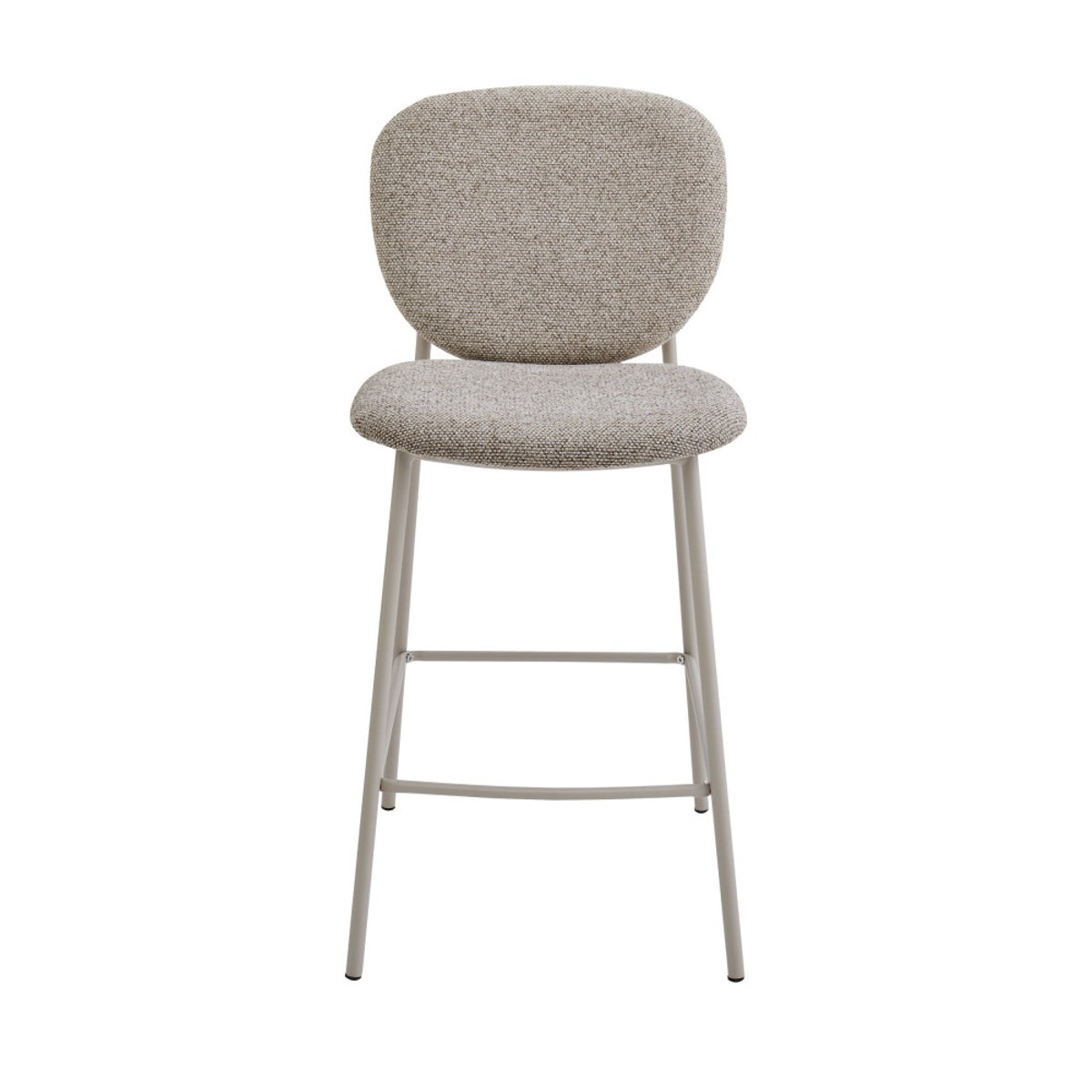 Lot de 2 tabourets de bar en tissu pieds beiges H65cm- DALBY marron chiné, DRAWER