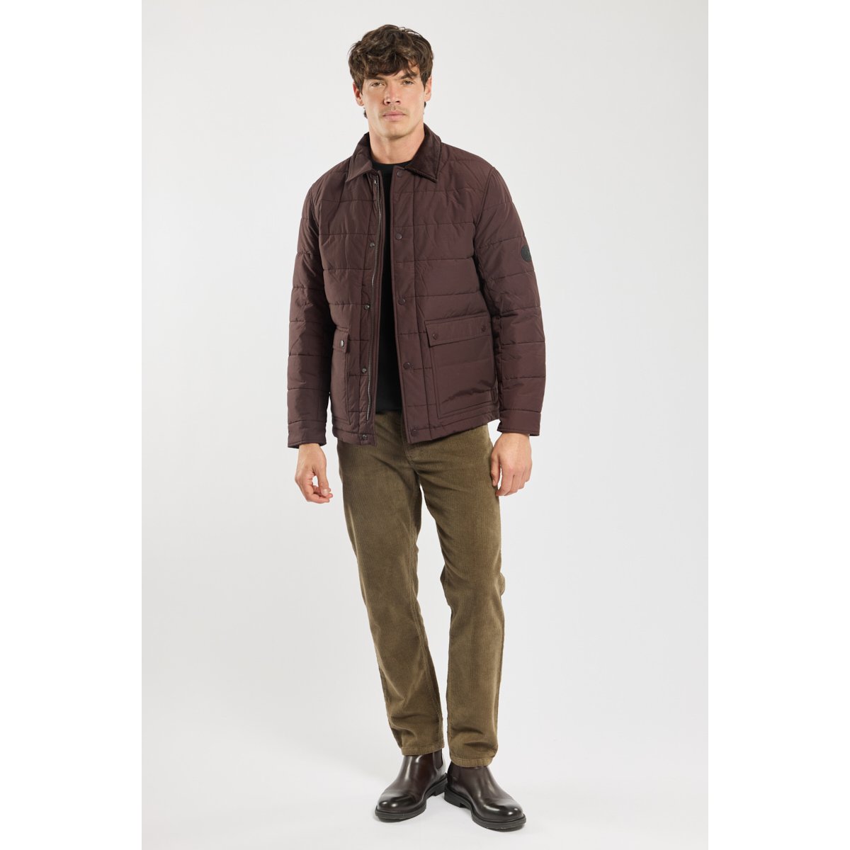 Veste courte zippée acajou foncé, ARMOR-LUX