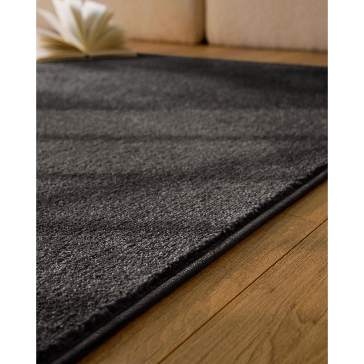 Tapis uni ESPRIT, tissé, poils courts ,  Vegas gris anthracite, ESPRIT