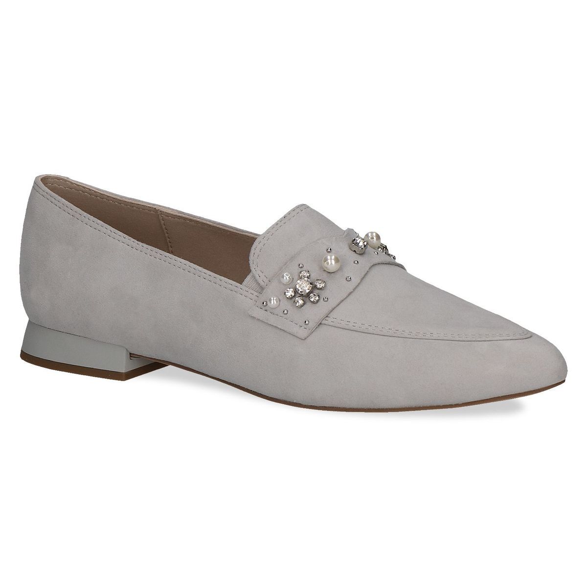 Slipper en cuir blanc vert mousse combiné, CAPRICE