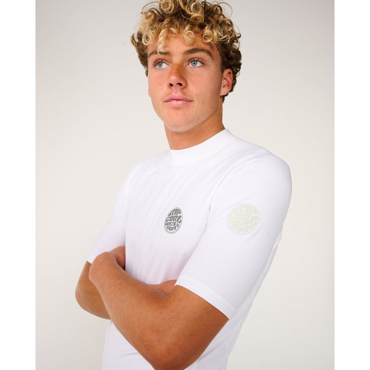 T-shirt anti-UV à manches courtes ICONS UPF Brushed blanc, RIP CURL