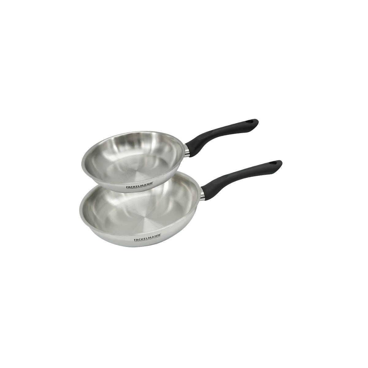 Set 2 poêles 20 et 24 cm en inox GENEVA inox|noir, FACKELMANN