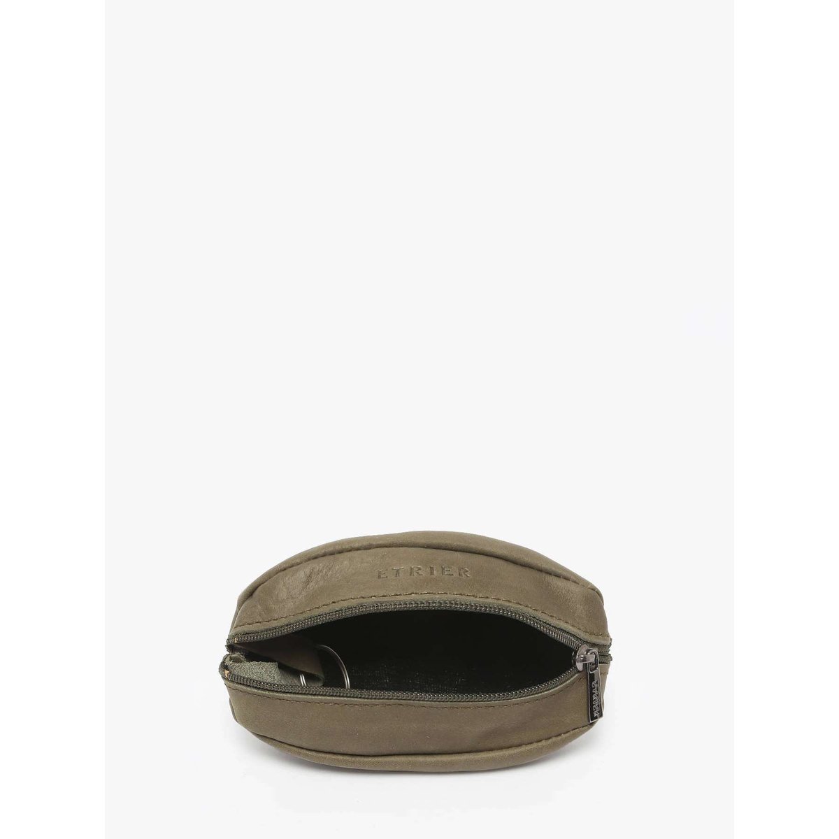 Porte-monnaie Oil cuir kaki, ETRIER
