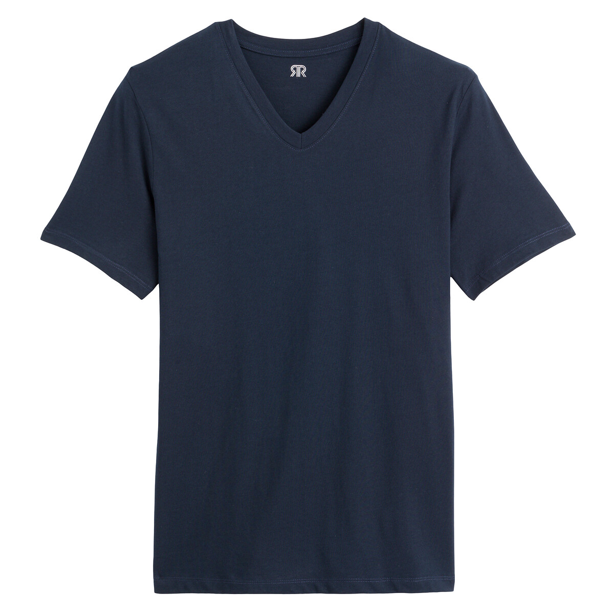 V-Neck Short Sleeve T-Shirt navy blue, LA REDOUTE COLLECTIONS