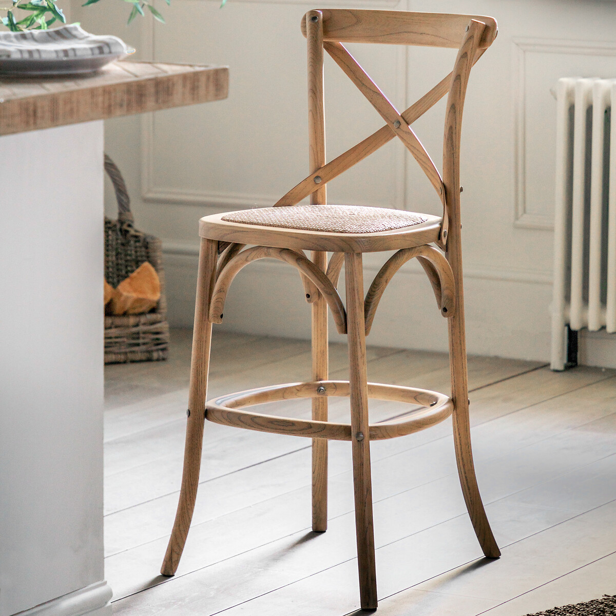 Chaska French Café Counter Stools with Rattan Seat (Set of 2) natural, ÉDITÉ