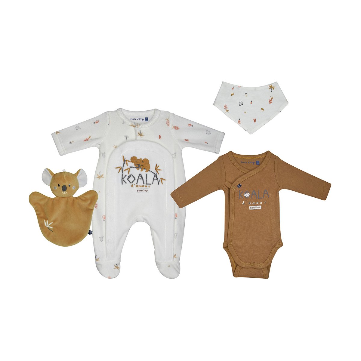 Set naissance ned maille naissance beige, SUCRE D'ORGE