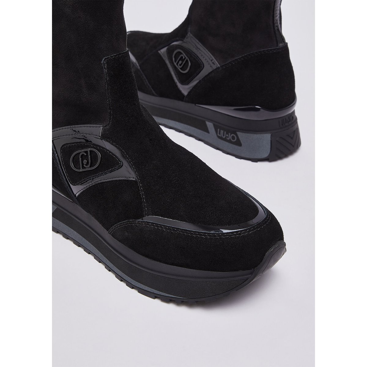 Sneakers boots en daim noir, LIU JO