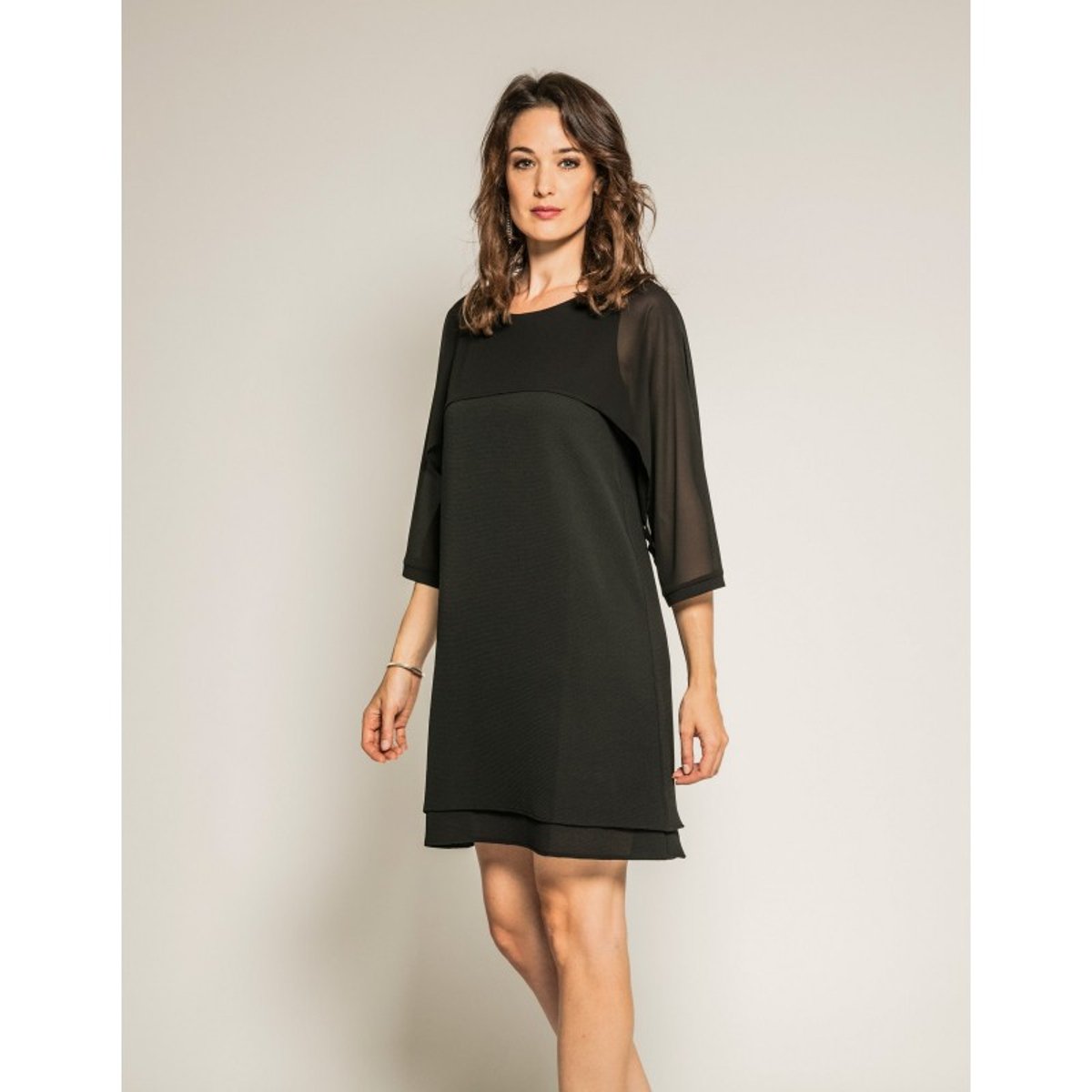 Robe Courte Bimatière Idalie noir, DONA LISA