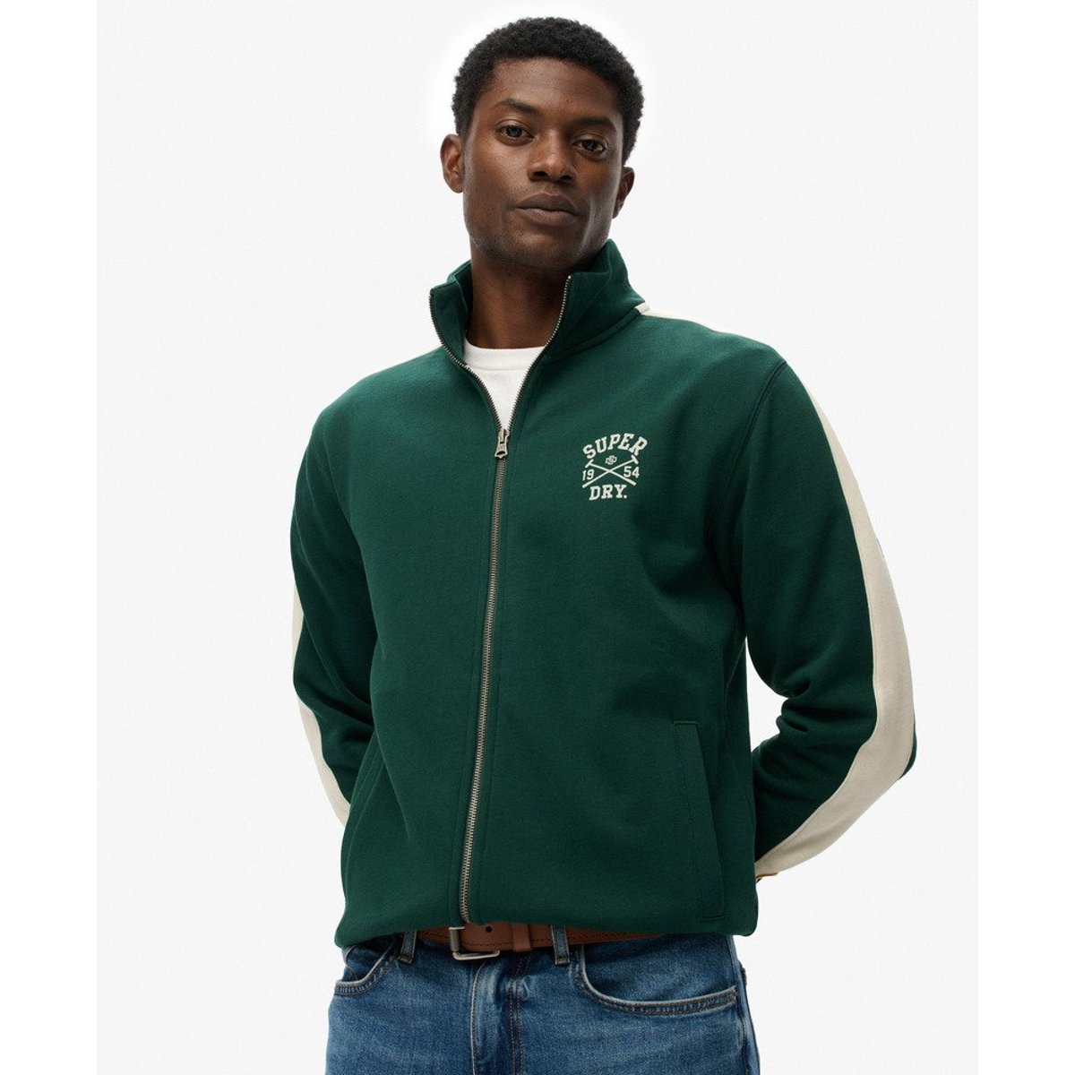 Veste de Survêtement Athletic Club vert émail, SUPERDRY