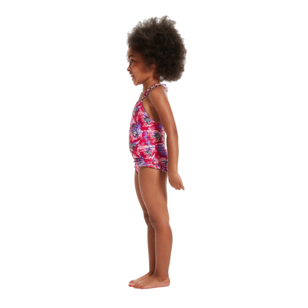 Maillot de bain 1 pièce motif/style ruché et imprimé intégral LEARN TO SWIM violet, SPEEDO