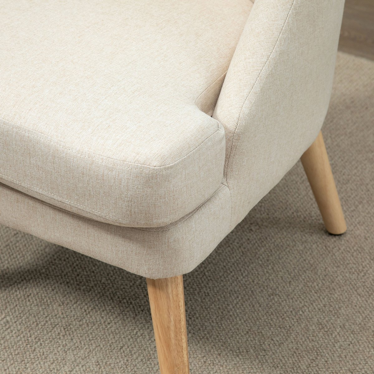 Accent Chair Polyester Beige beige, HOMCOM