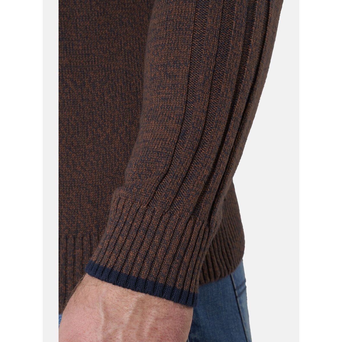 Pull ONTE marron mélange, JAN VANDERSTORM
