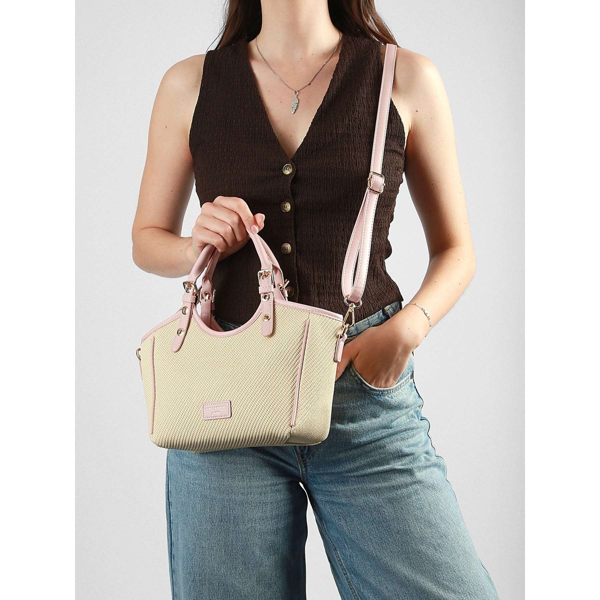 Sac porté main Dune beige pink, MINIPRIX