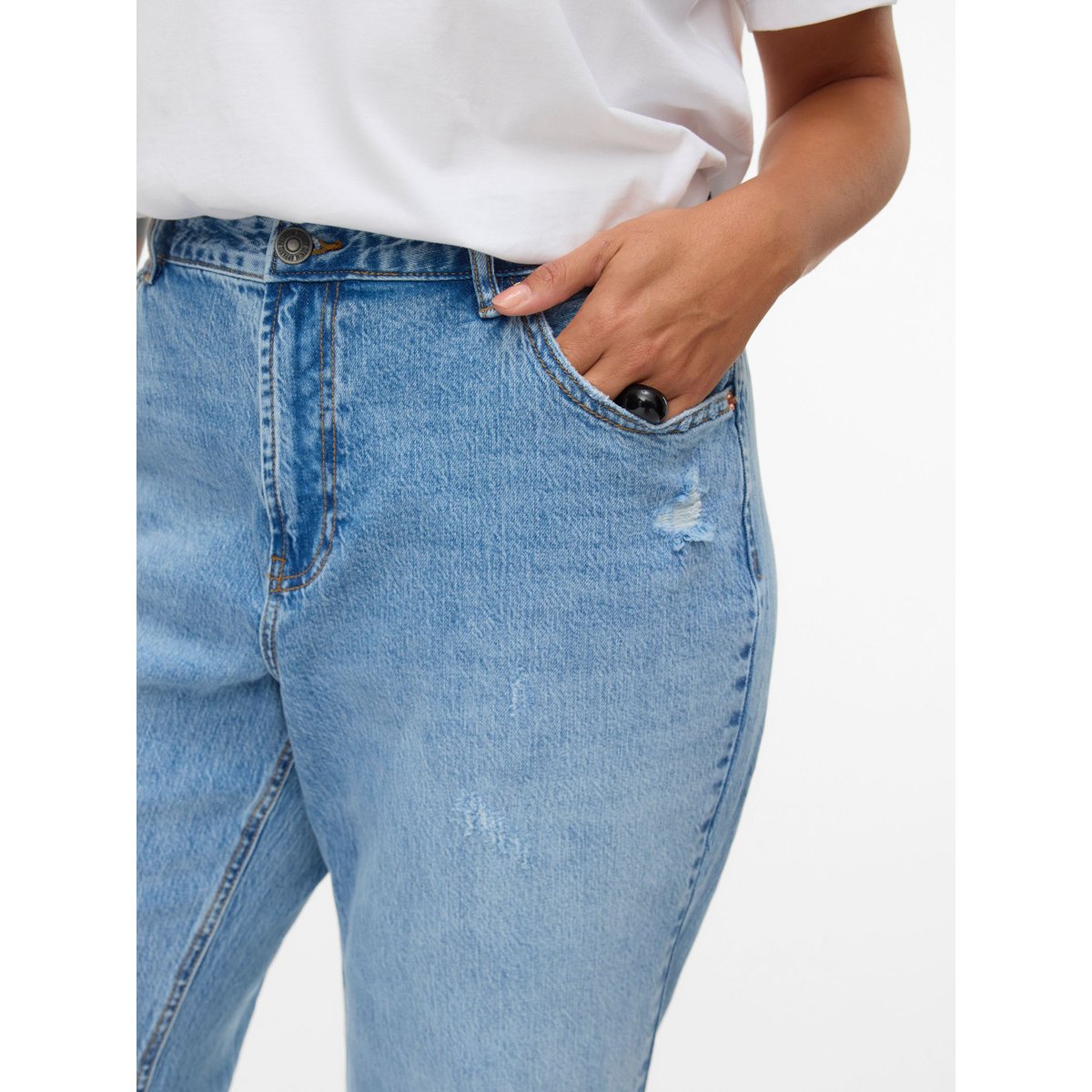 Jean À Coupe Large light blue denim 1, VERO MODA