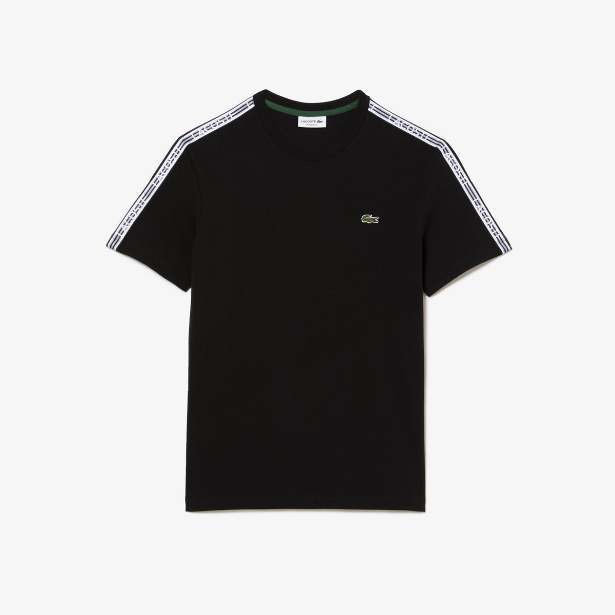 T-shirt regular fit avec bandes siglées contrastées noir-031, LACOSTE