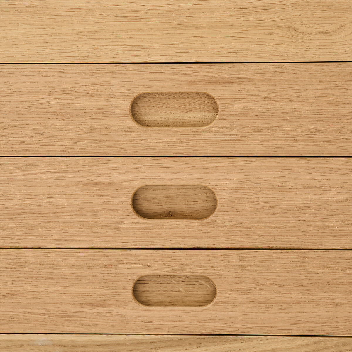 Cama de plataforma com 4 gavetas em folheado de carvalho, OCTAVO carvalho natural, AM.PM