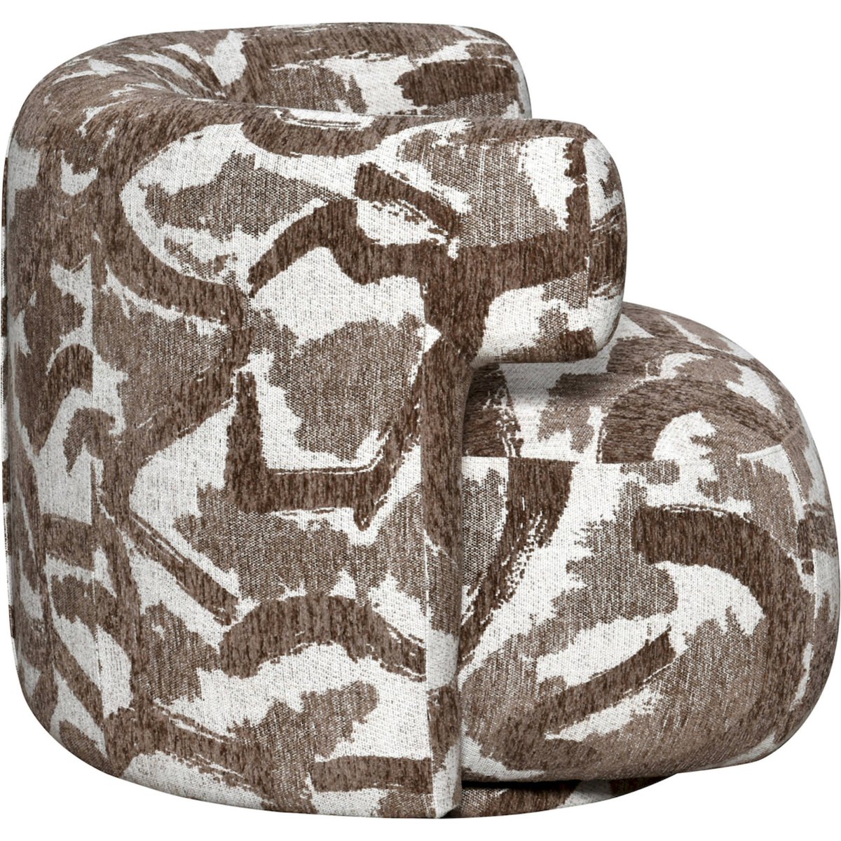 Fauteuil lounge pivotant marron nature, RECOLLECTION