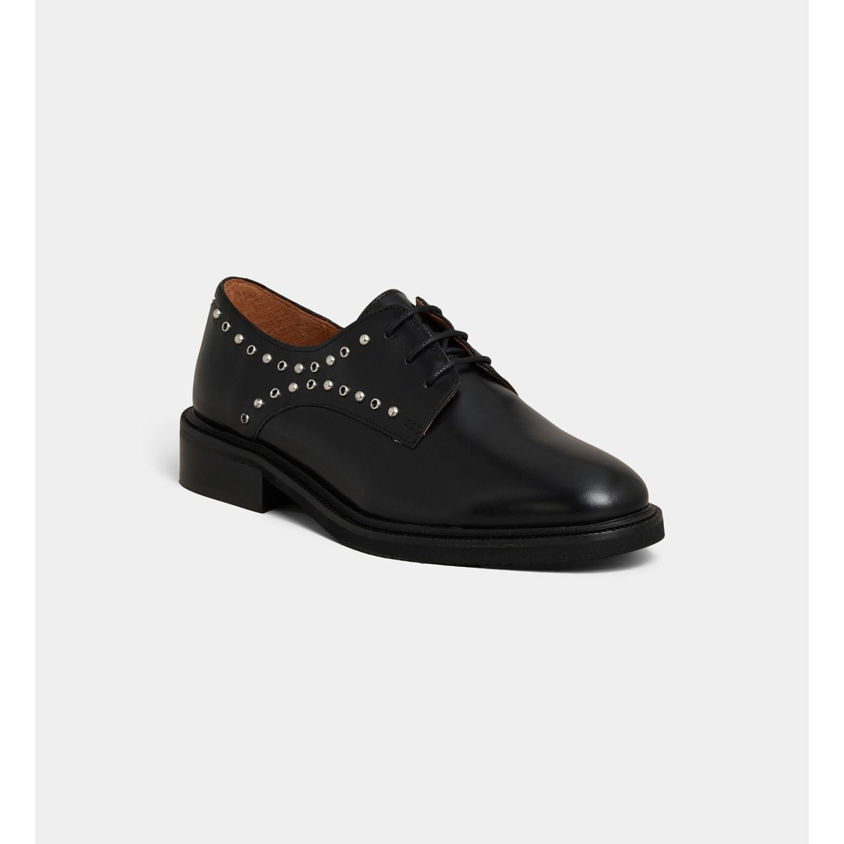Derbies alexia studs cuir noir, GALERIES LAFAYETTE