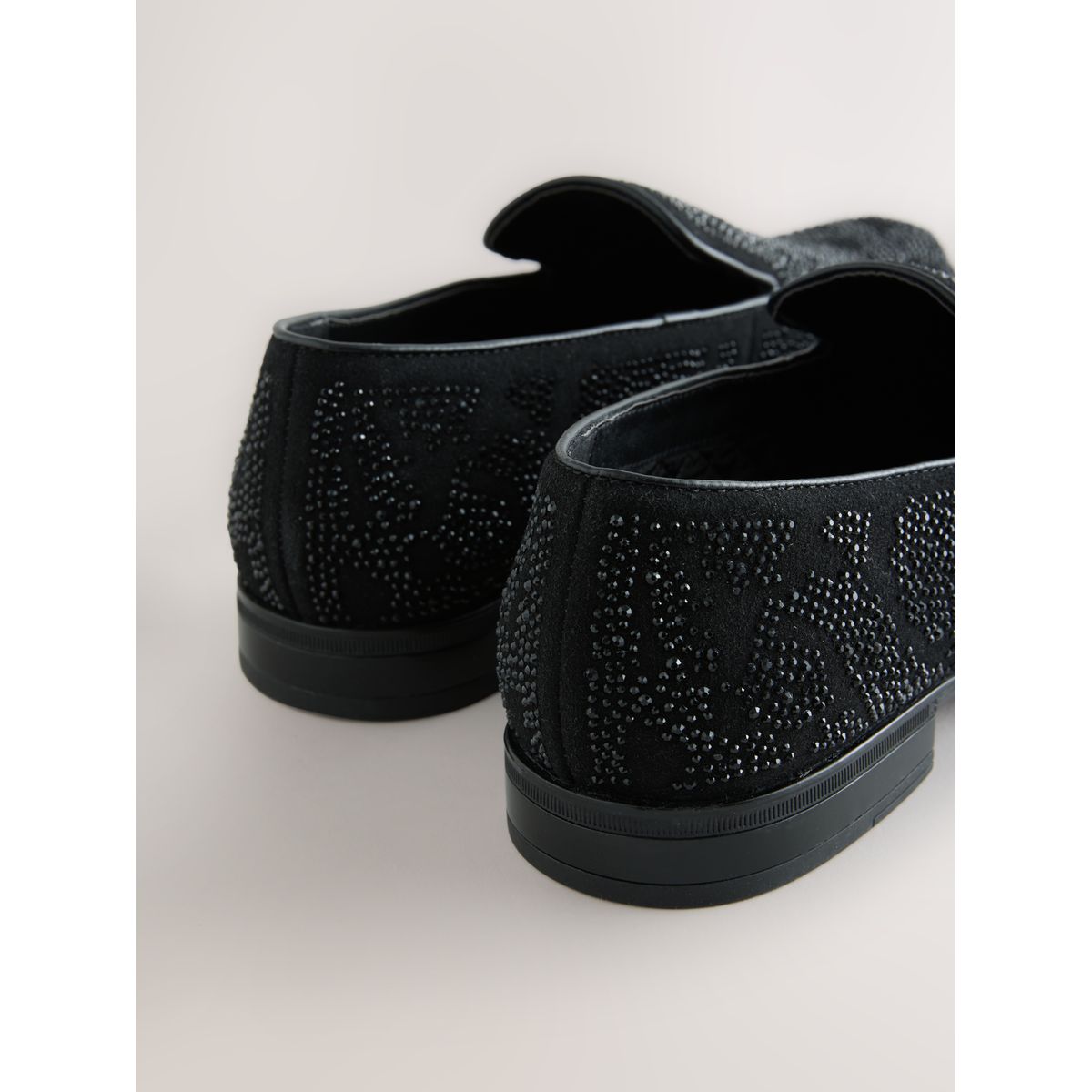 Mocassins ornés de bijoux noir, NEXT