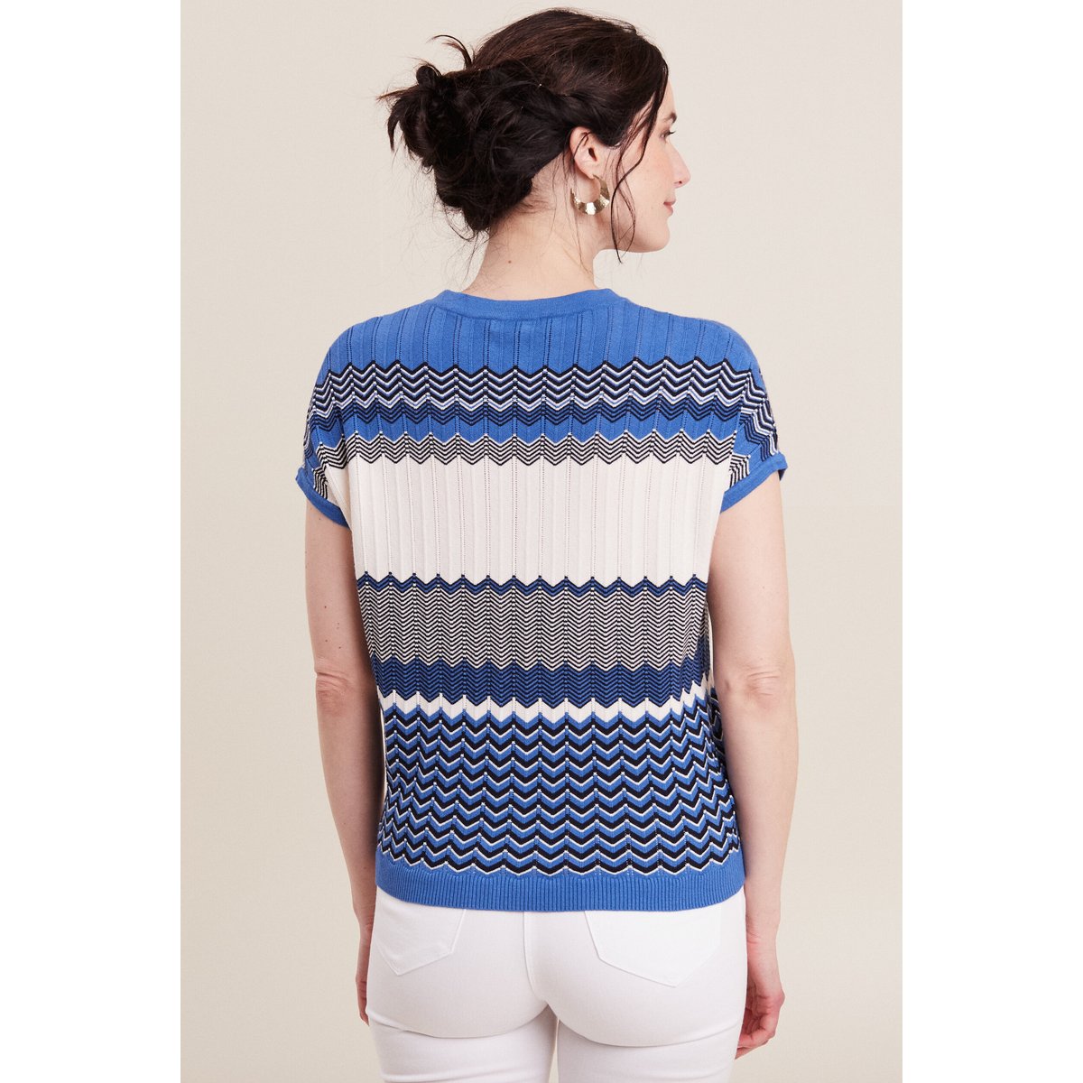 Pull à manches courtes bleu, BREAL
