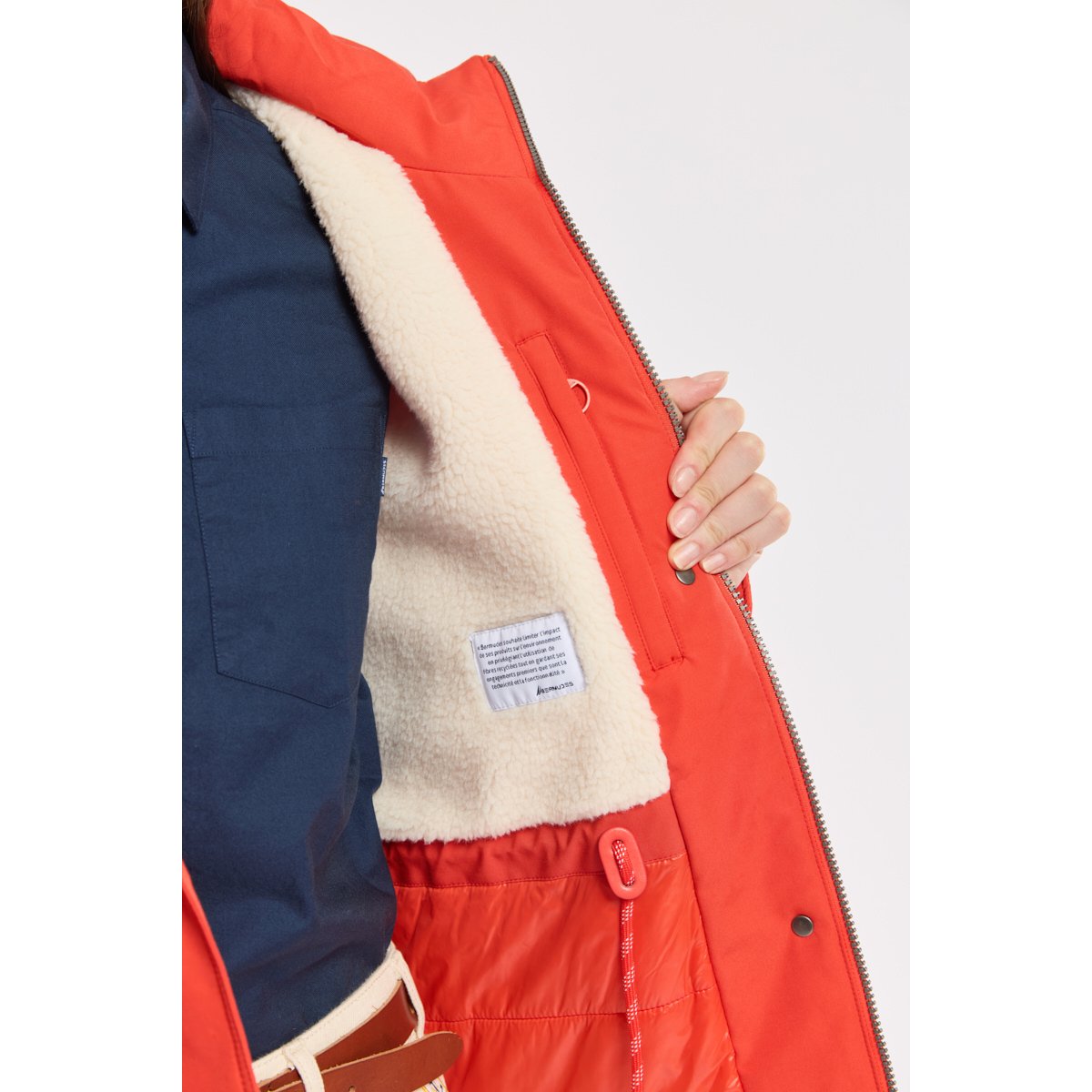 Parka courte en polyester recyclé BAGAD orange, BERMUDES