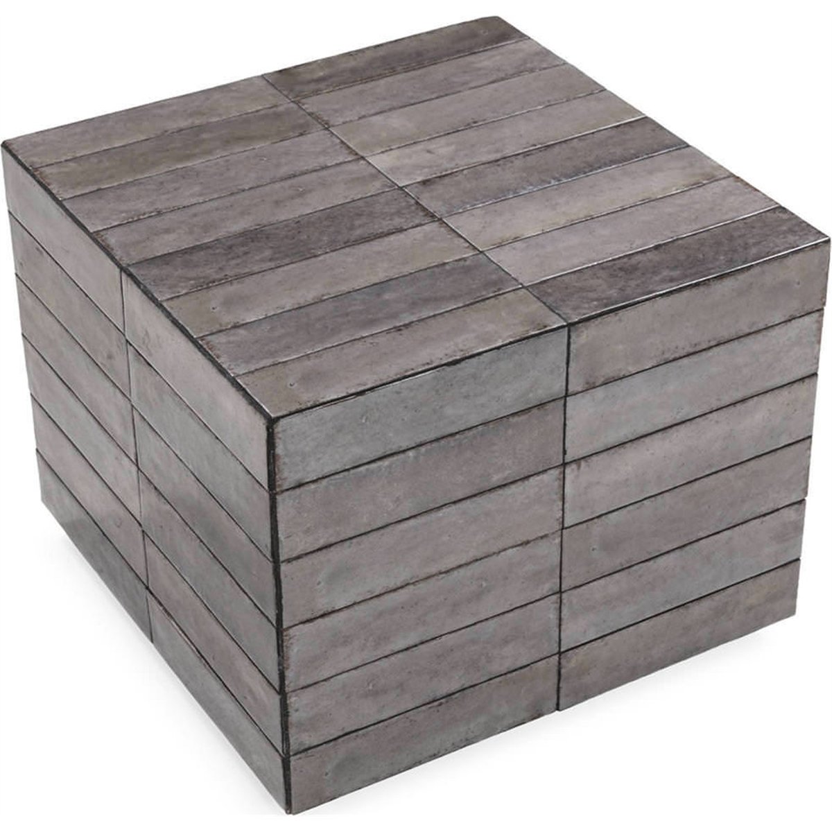 Table d'appoint céramique motif géométrique gris céramique, RECOLLECTION