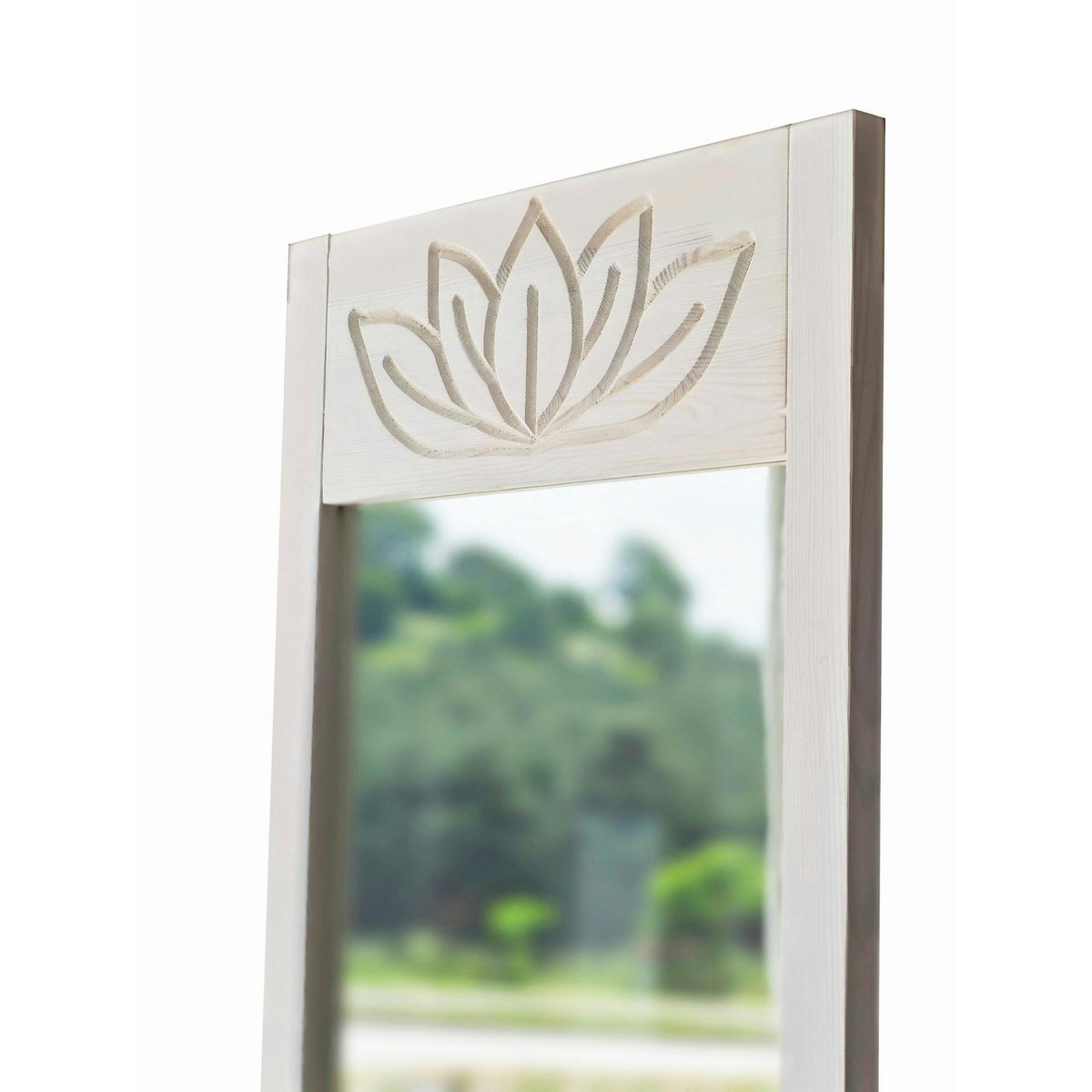 Miroir vertical en bois 155 cm HILO blanc - lotus, PIER IMPORT