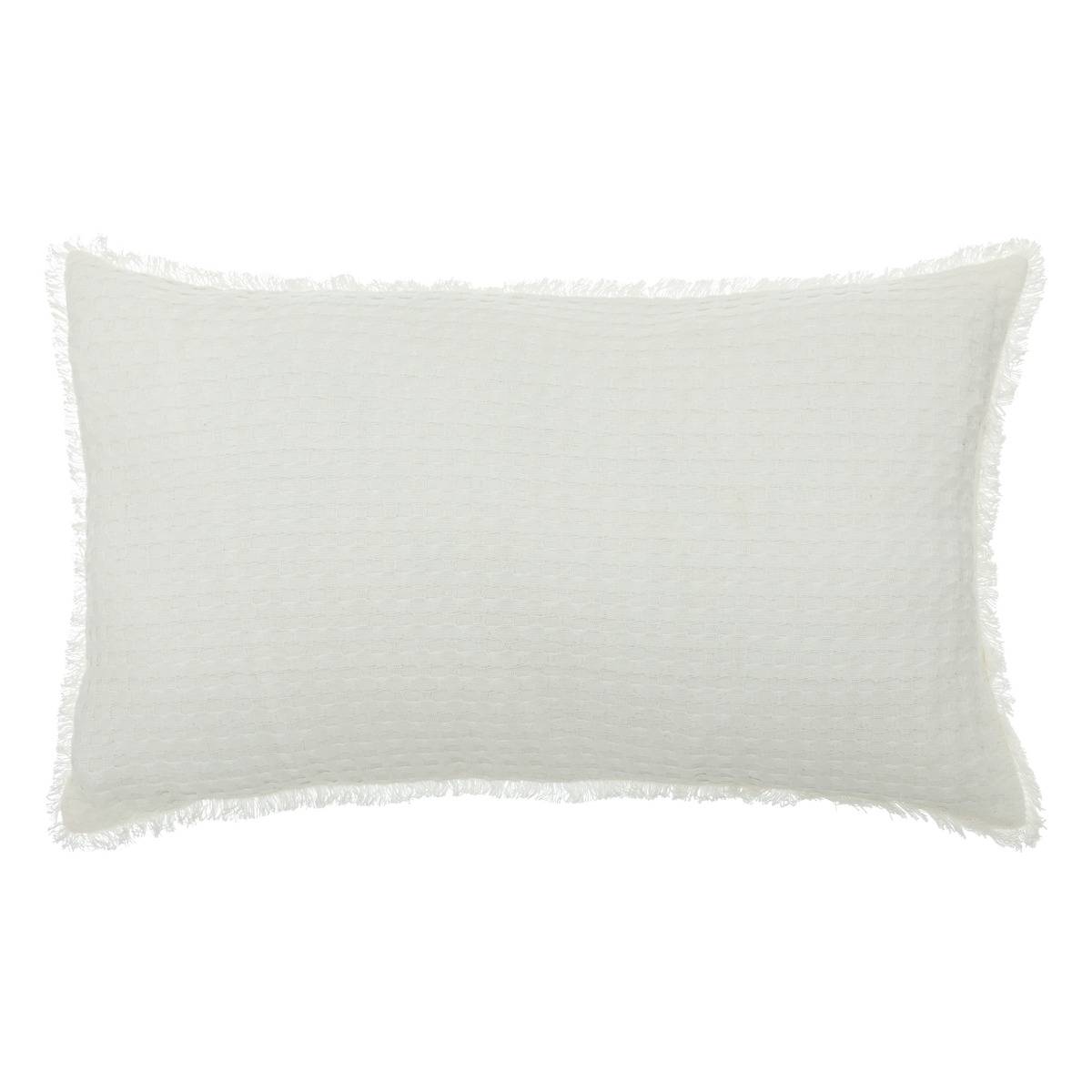 Coussin déhoussable à franges WIDDY ivoire, ATMOSPHERA