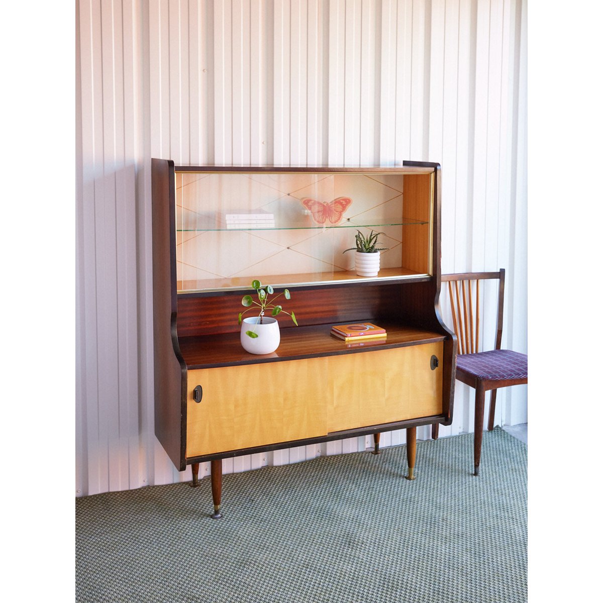 Vitrine style scandinave en bois Victoria N°1351 - Bon état bois clair, DEBONGOUT