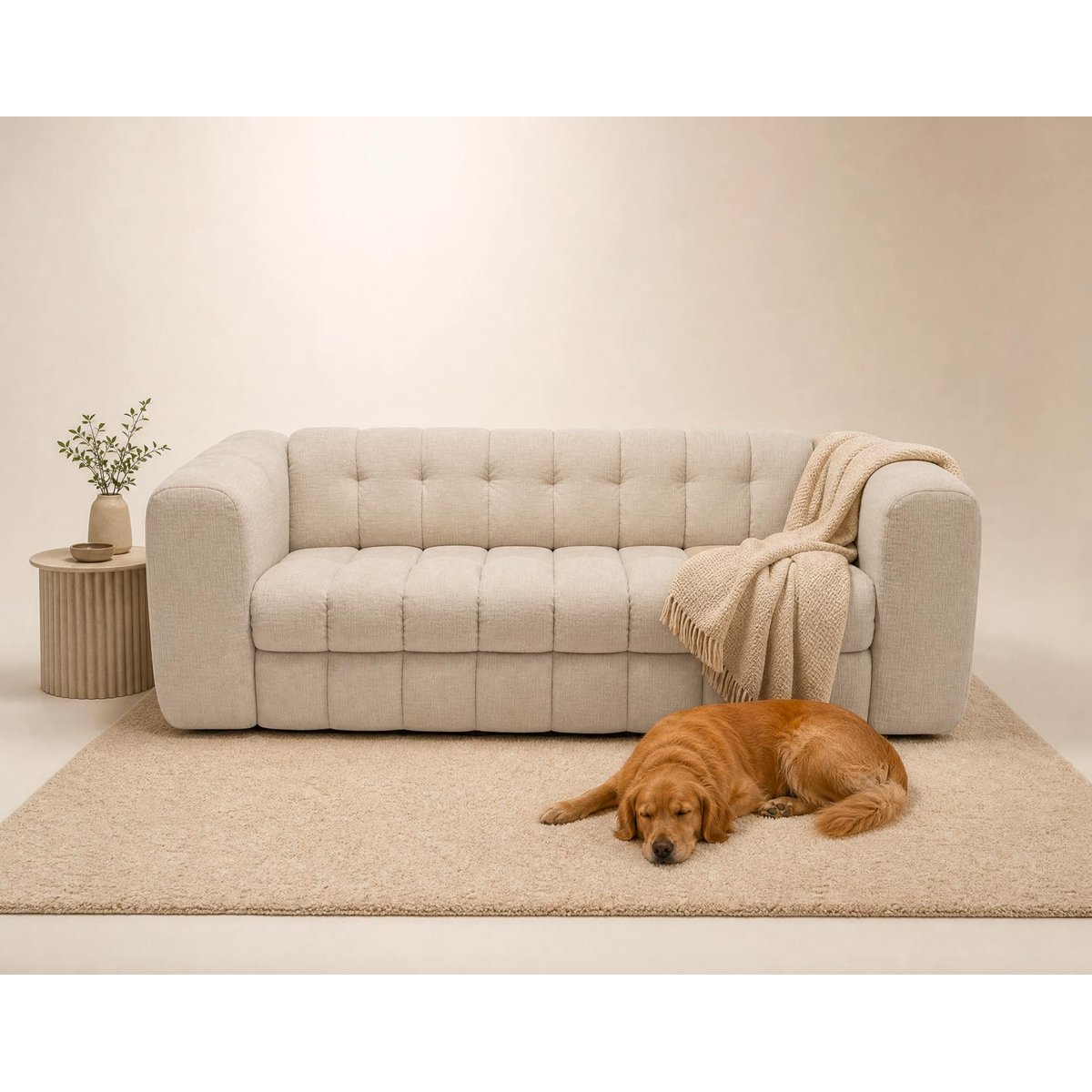 Canapé Convertible 3 places - VIOLETTE beige, BEST MOBILIER