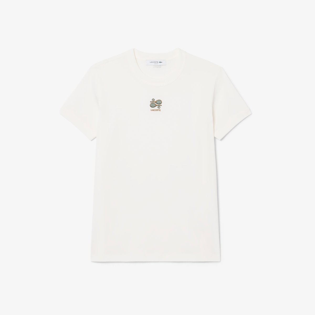 T-shirt jersey broderie blanc-70v, LACOSTE