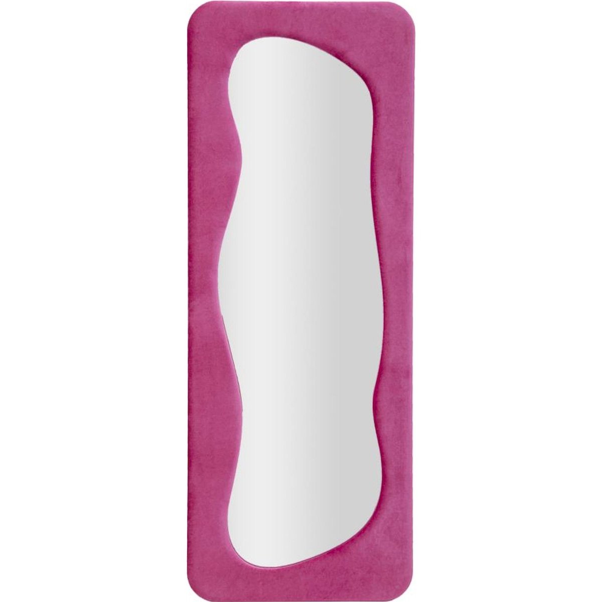 Miroir mural ondulé au cadre en velours GLAM fuchsia, RECOLLECTION