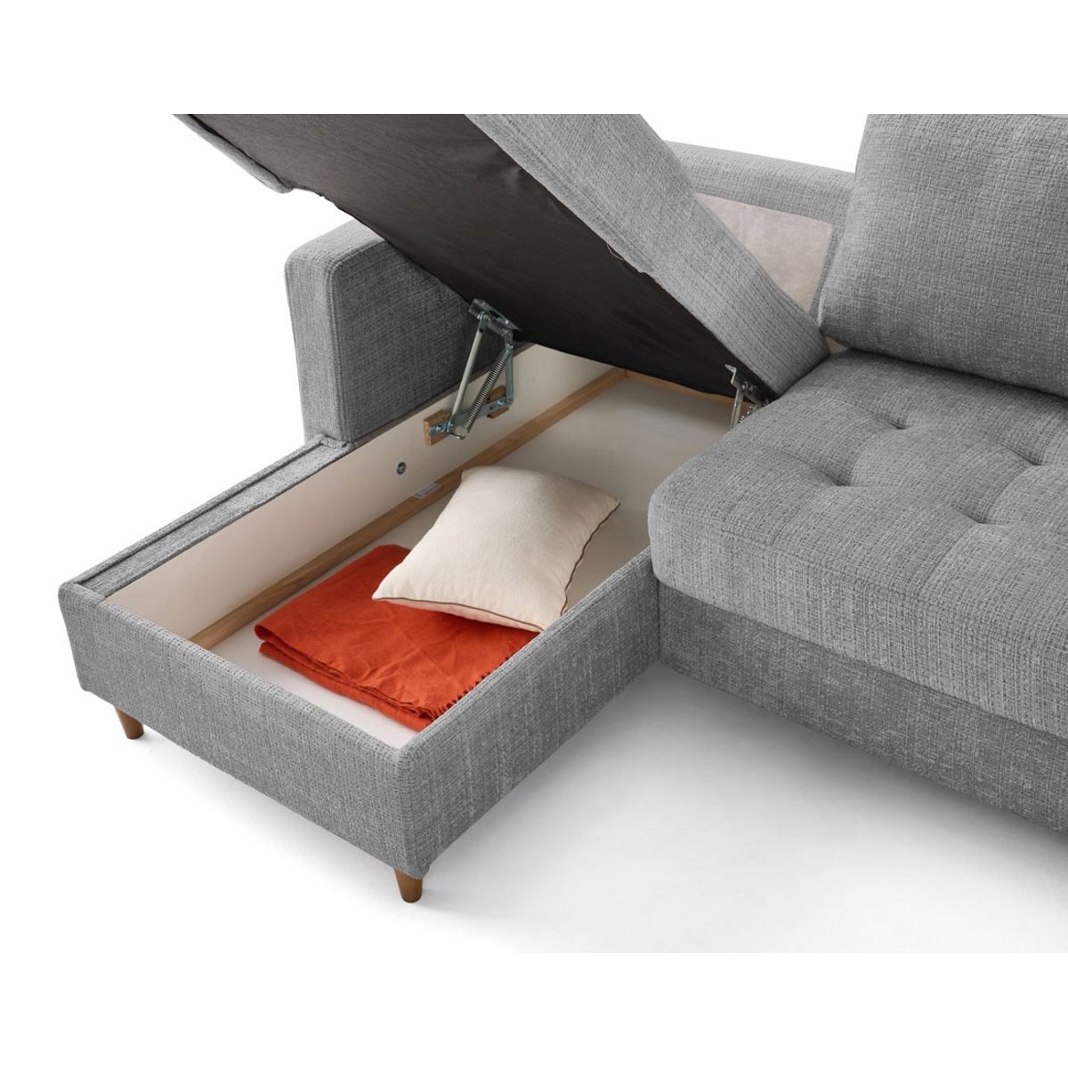 Canapé d'Angle Convertible 7 places - ANNA gris, BEST MOBILIER