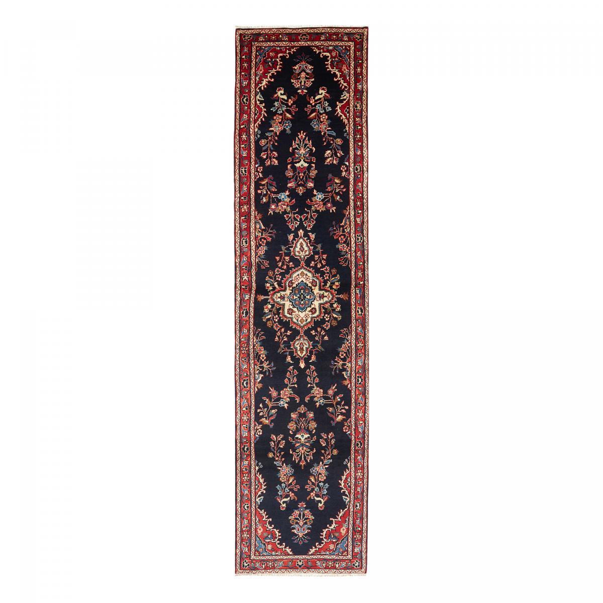 Tapis d'orient, motif oriental en laine naturelle, HAMADAN 181 rouge, beige, bleu, UN AMOUR DE TAPIS