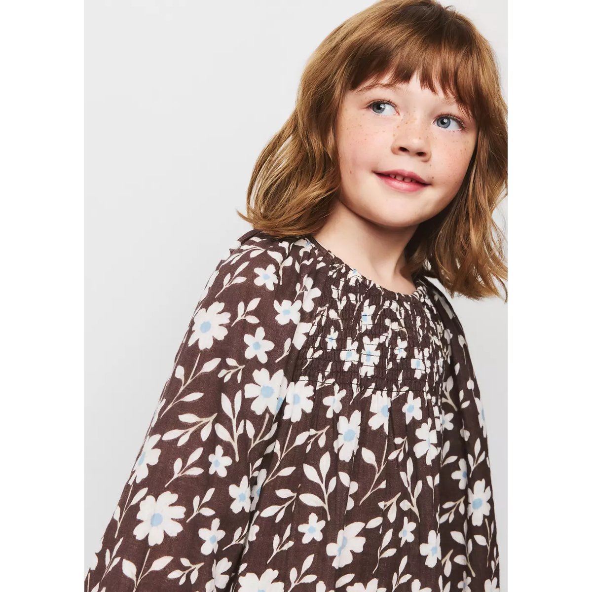 Robe à fleurs marron, MANGO BABY