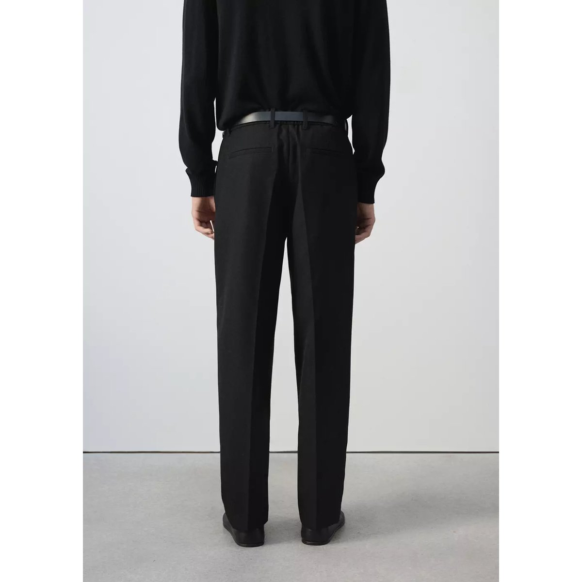 Pantalon relaxed-fit noir, MANGO MAN
