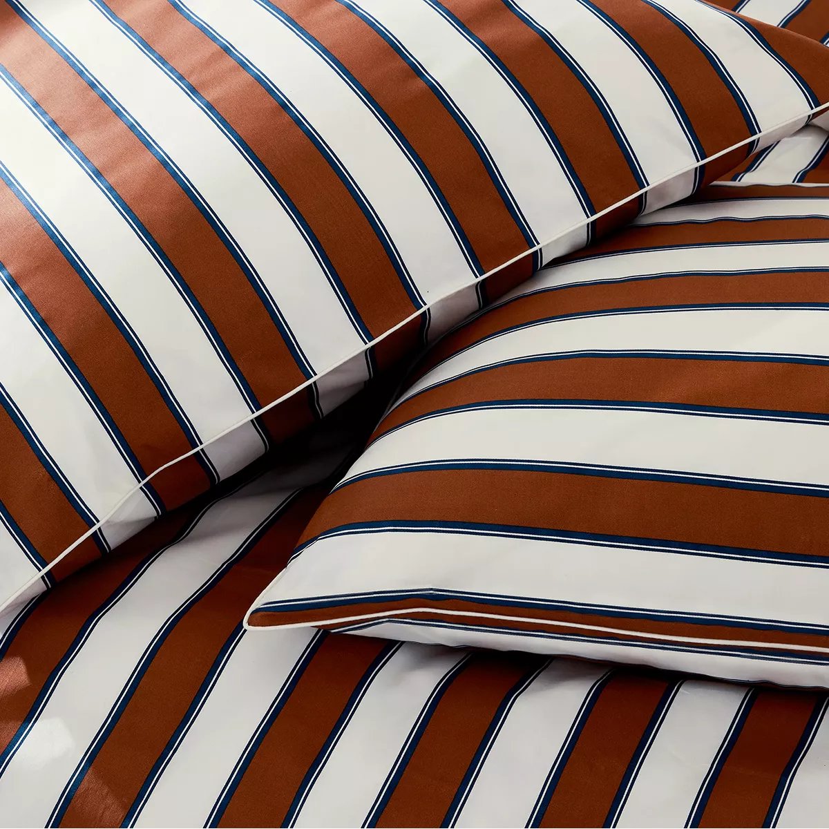 Parure de lit satin de coton DEAUVILLE brique, GARNIER THIEBAUT