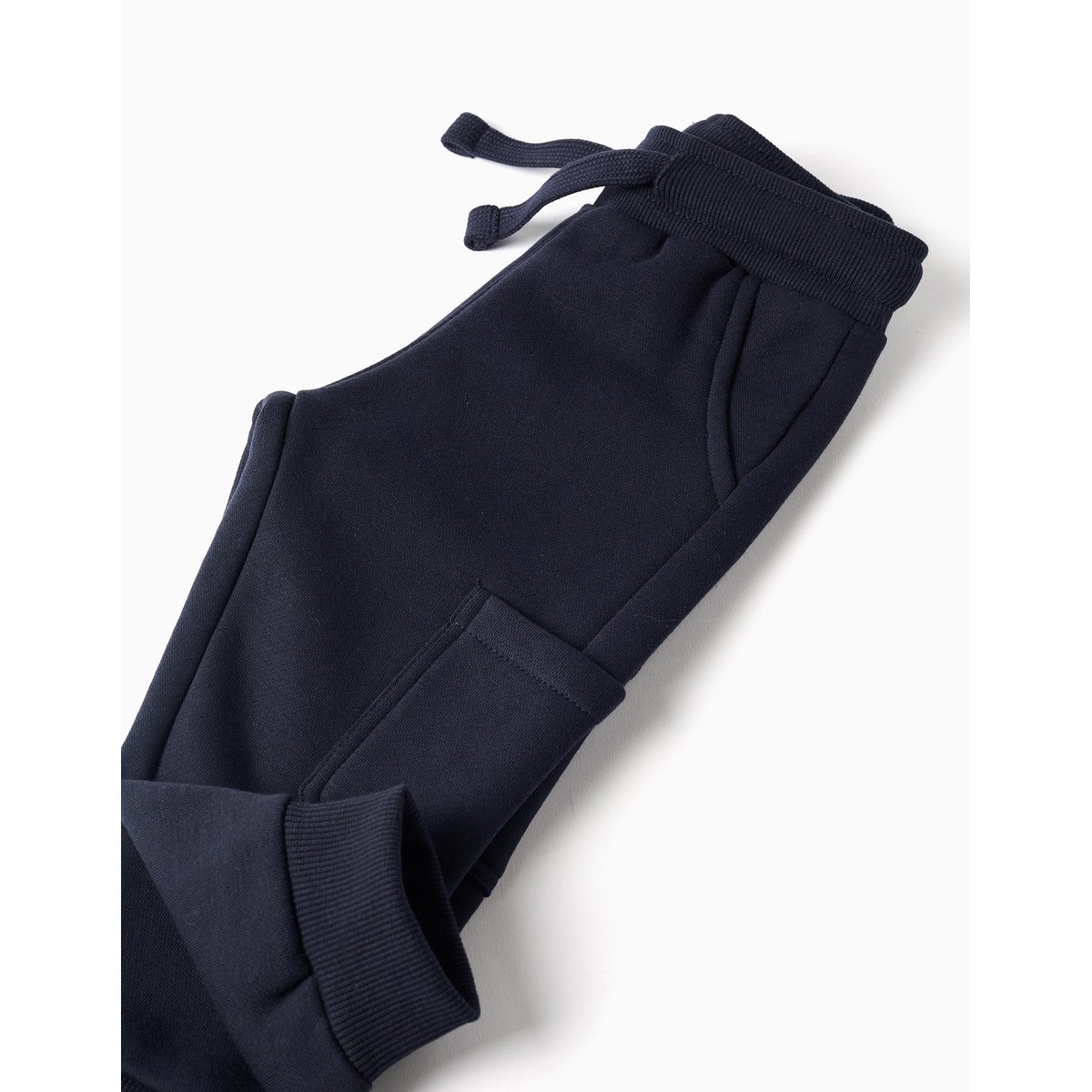 Pantalon de jogging en molleton avec doublure en coton peigné et poches cargo bleu foncé, ZIPPY