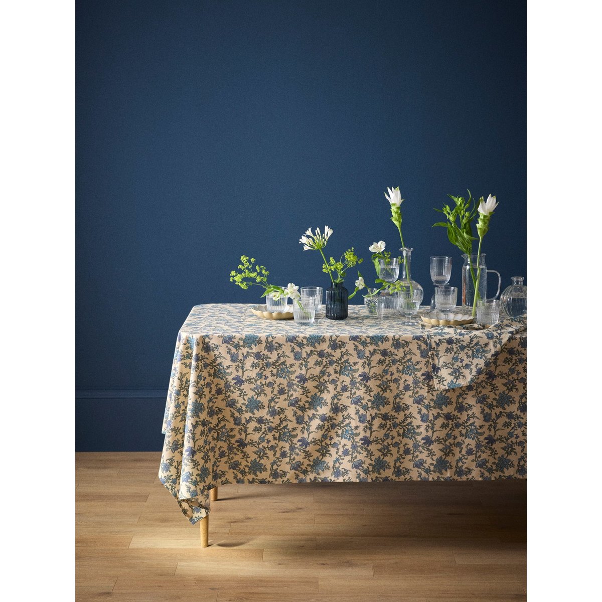Nappe AURORE en coton tramé bleu ombre, CYRILLUS
